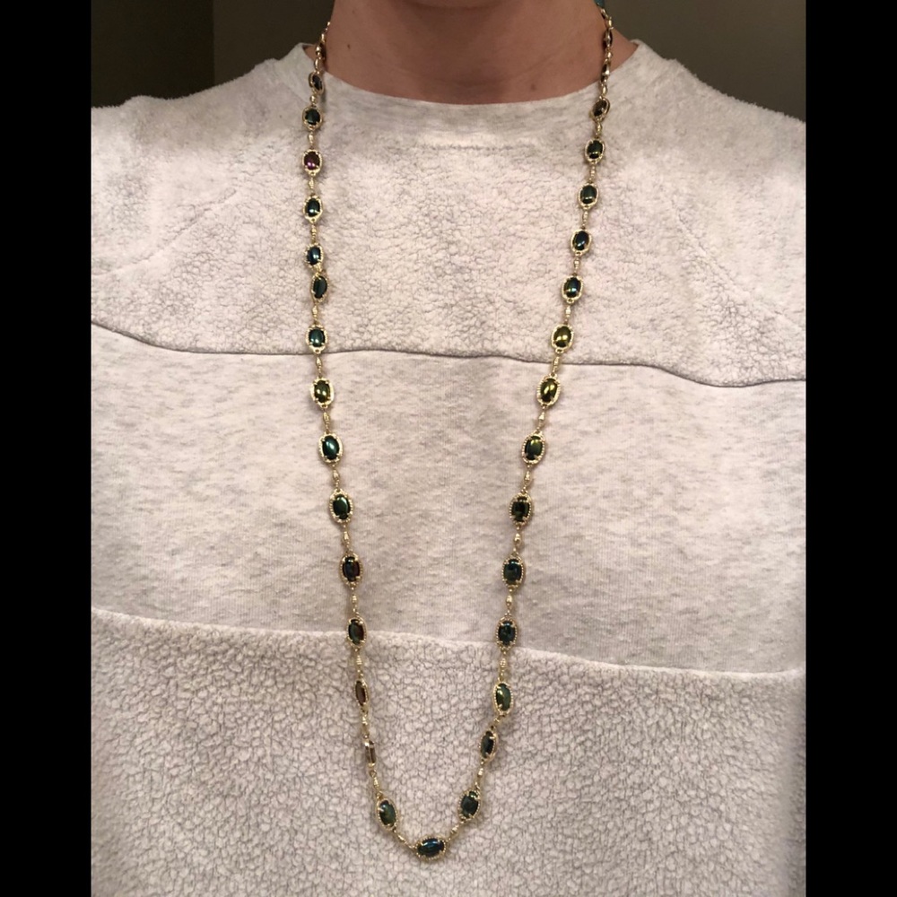 Kendra Scott Chain with Black Iridescent Stones